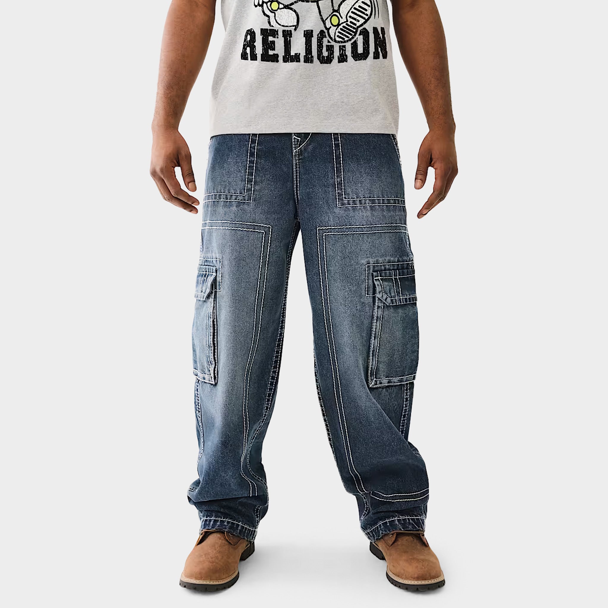 True Religion Big T Cargo Pants Dark Rebel Race Wash – JD Sports