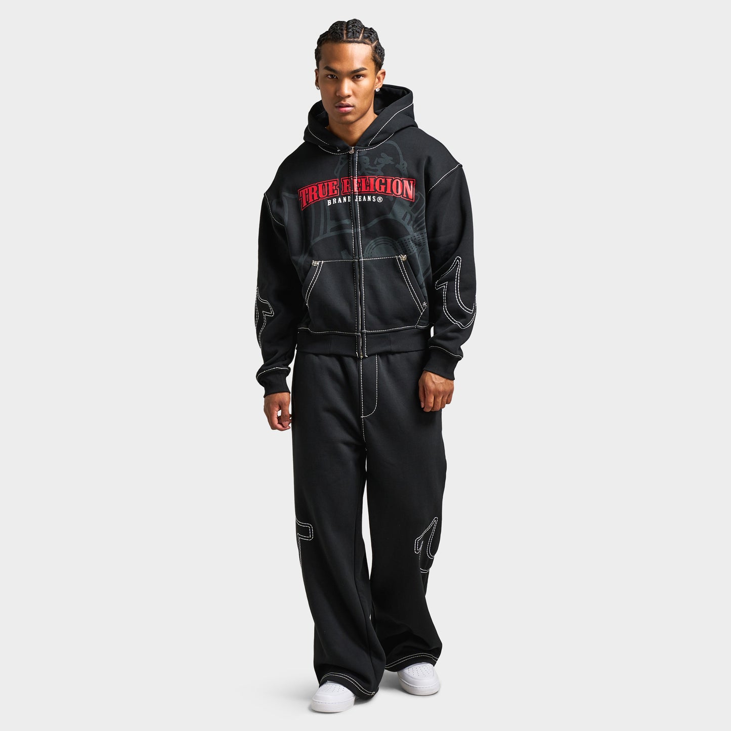 True Religion Baggy Big T Sweatpants / Jet Black