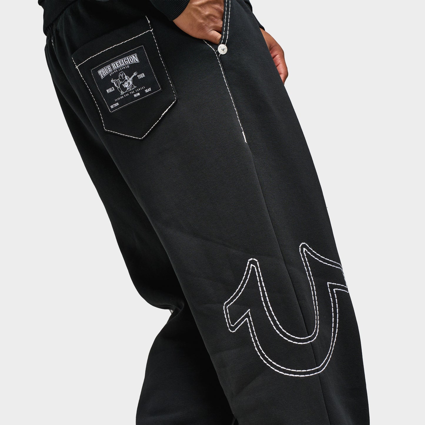 True Religion Baggy Big T Sweatpants / Jet Black