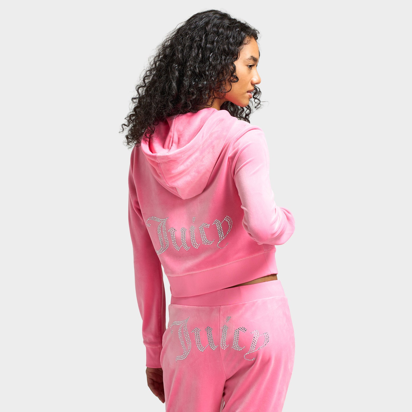 Juicy Couture Women's OG Big Bling Full Zip Hoodie / Hot Hot Pink