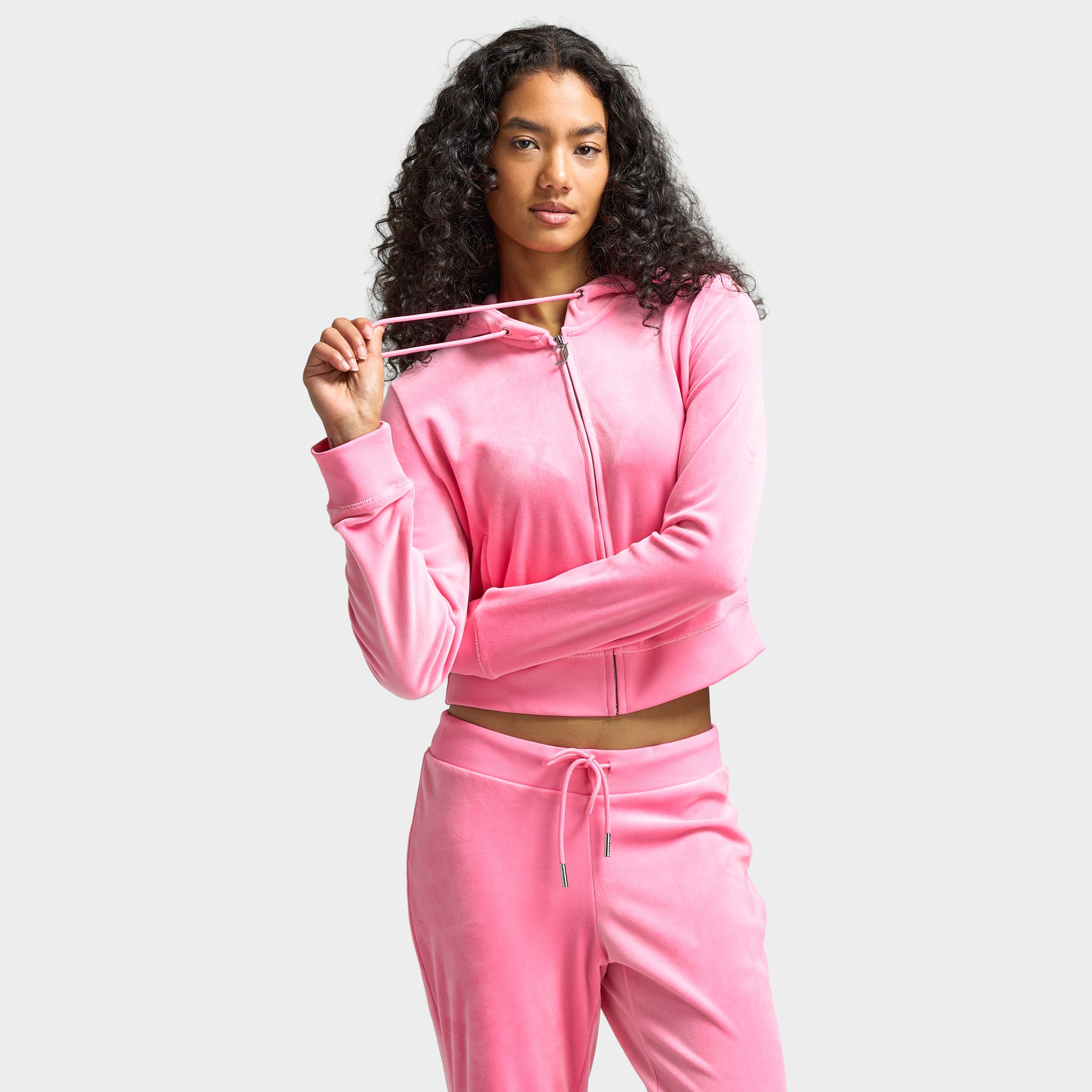 Juicy Couture Women's OG Big Bling Full Zip Hoodie / Hot Hot Pink