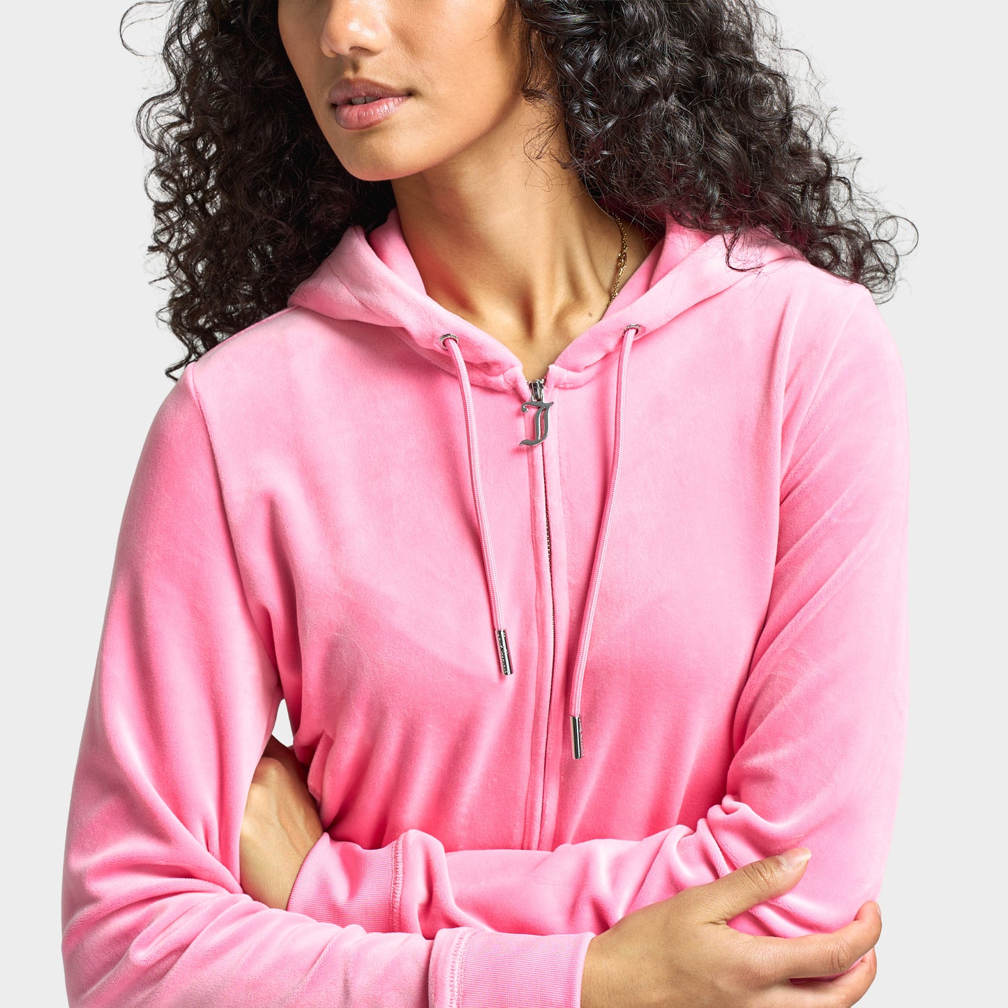 Juicy Couture Women's OG Big Bling Full Zip Hoodie / Hot Hot Pink