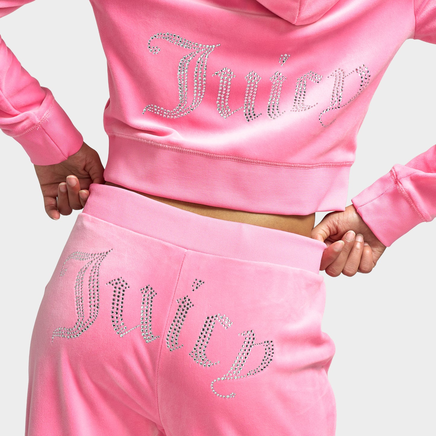 Juicy Couture Women's OG Big Bling Full Zip Hoodie / Hot Hot Pink