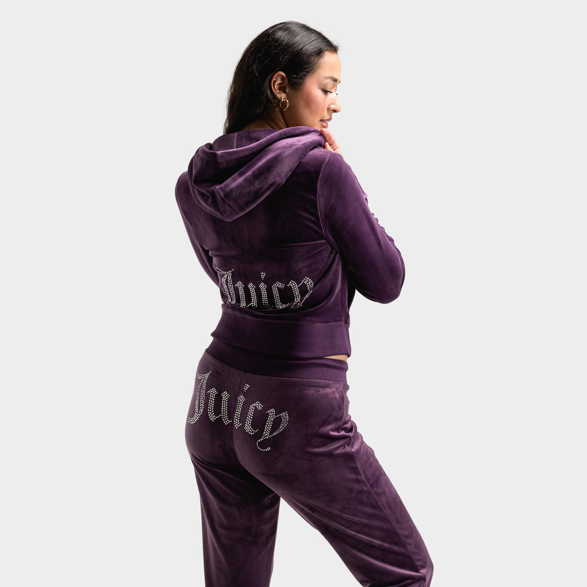 Juicy Couture Women s OG Bling Hoodie Plum JD Sports