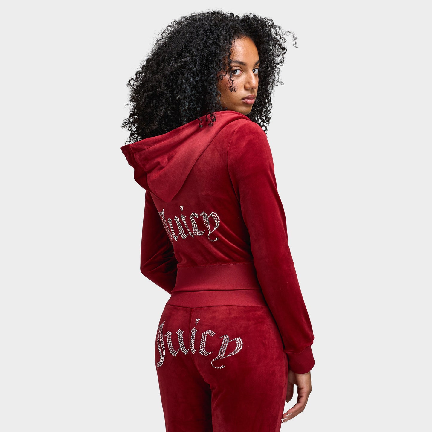 Juicy Couture Chandail à capuchon Juicy Couture OG Big Bling Fullzip / Dahlia rouge