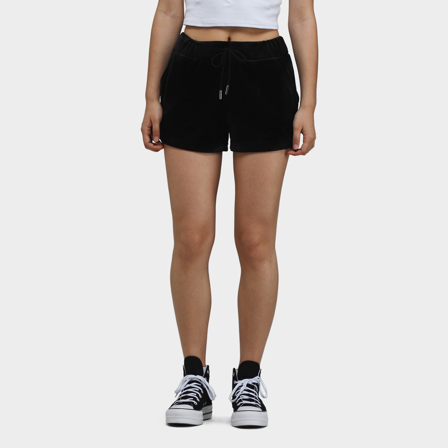 Juicy Couture Femme Classique Short Velour avec Back Bling / Liquorice