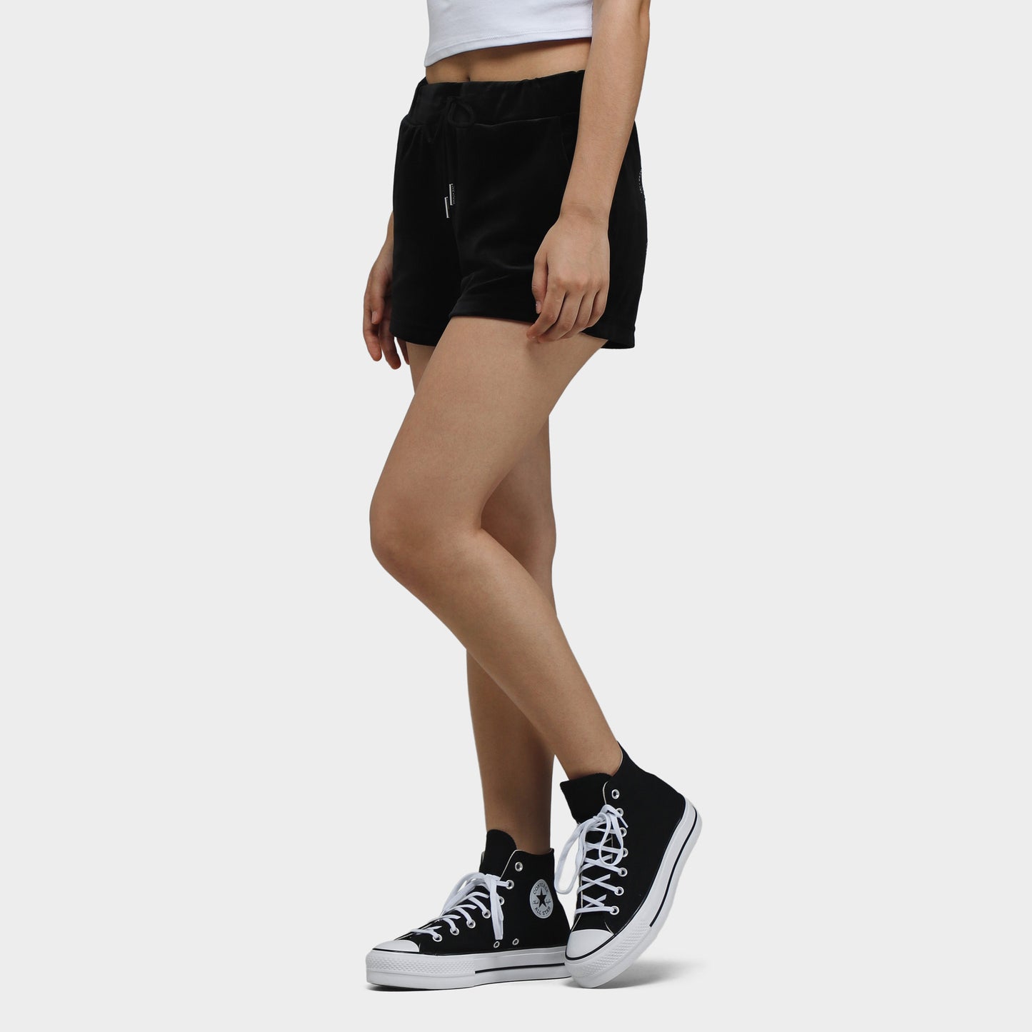 Juicy Couture Femme Classique Short Velour avec Back Bling / Liquorice