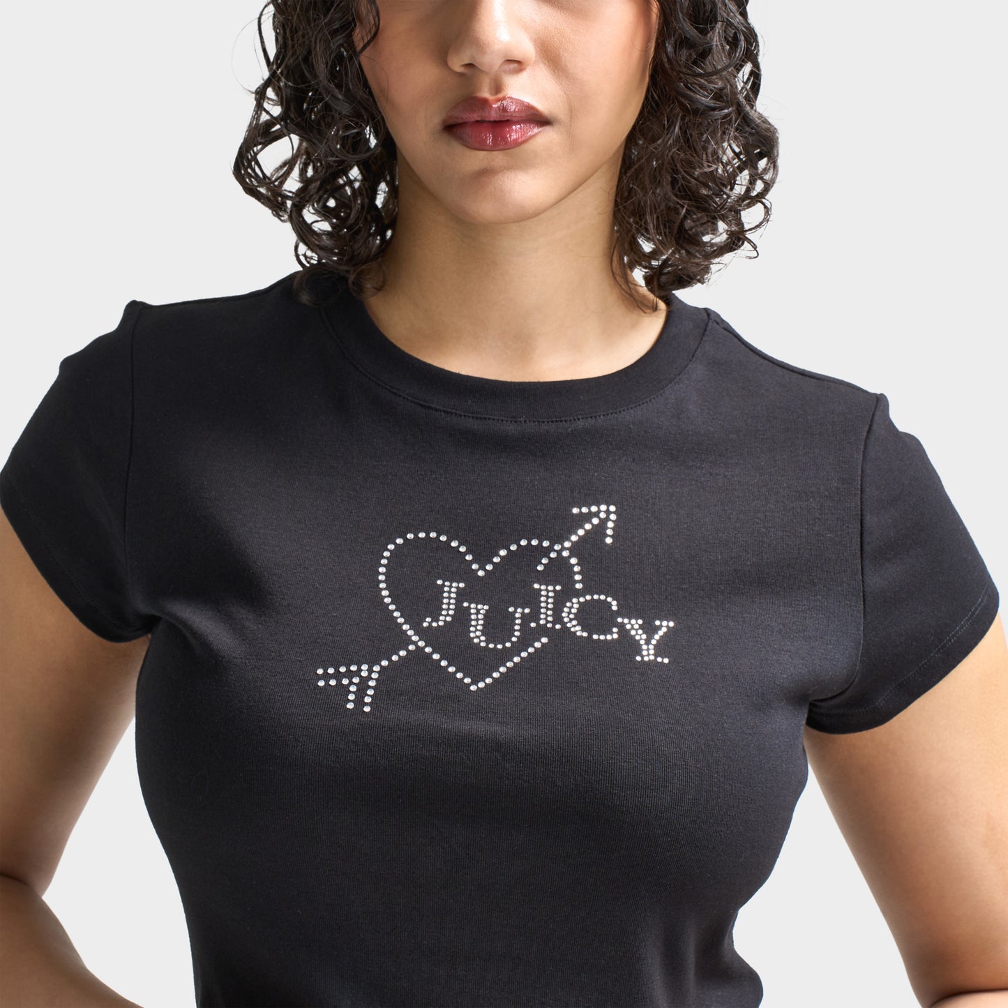 Juicy Couture Femmes St-Valentin Court T-shirt / Liquorice