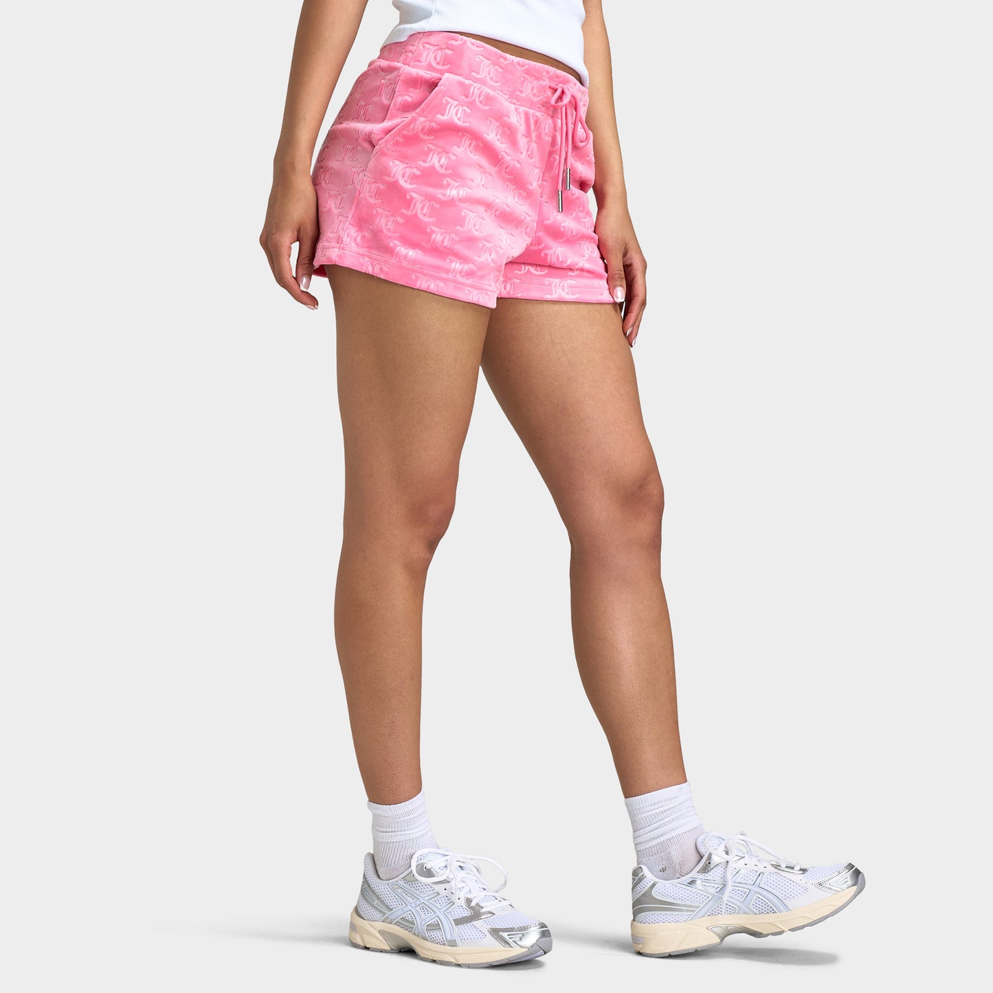 Juicy Couture - Short en velours gaufré pour femmes / Rose vif