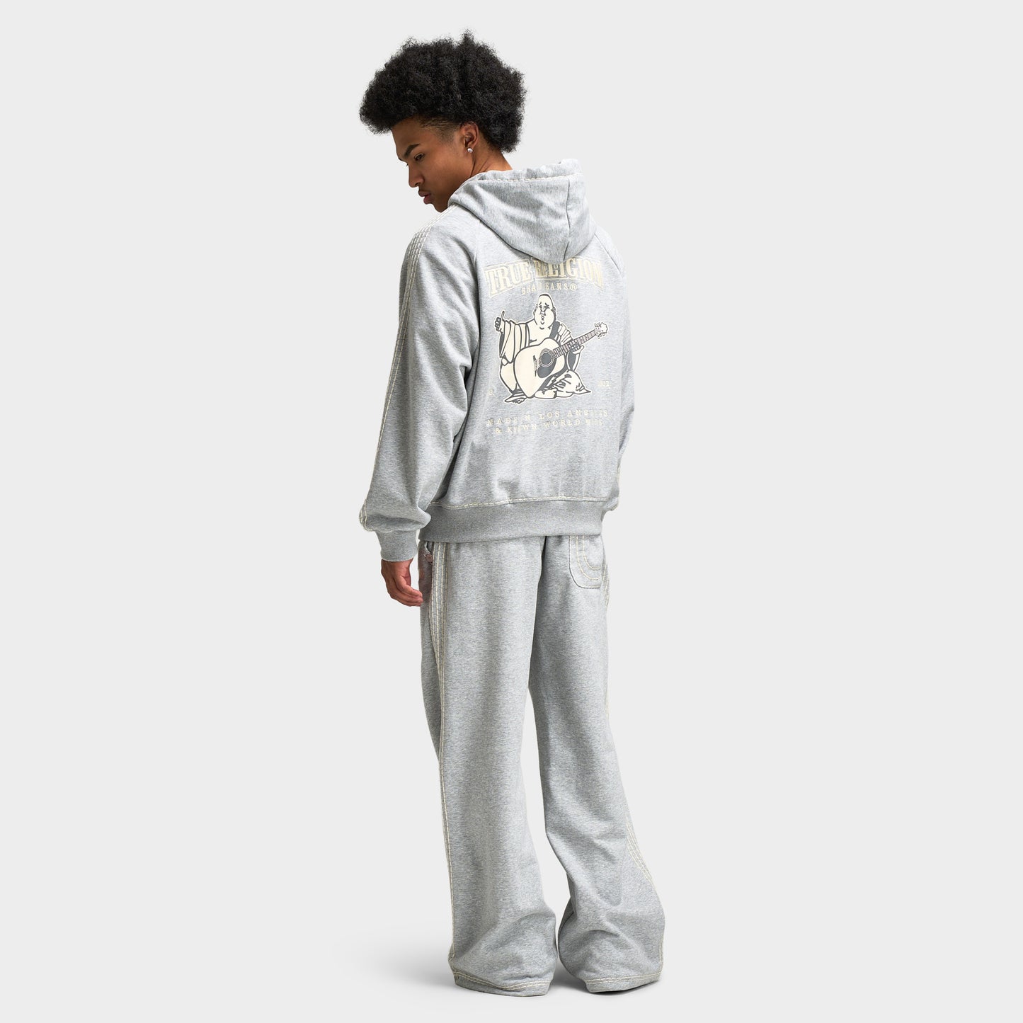 True Religion Super T Cinched Zip Up / Heather Grey