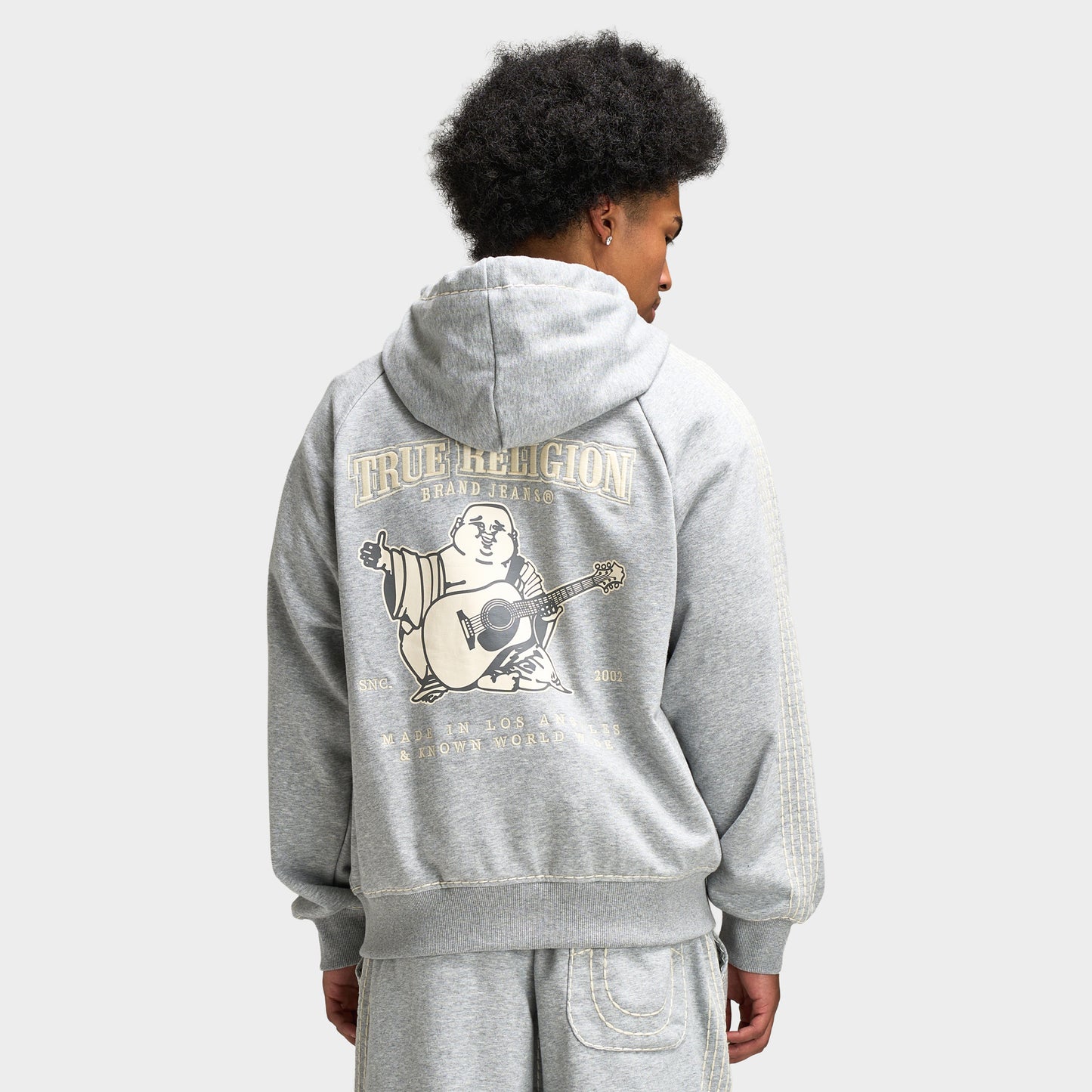 True Religion Super T Cinched Zip Up / Heather Grey