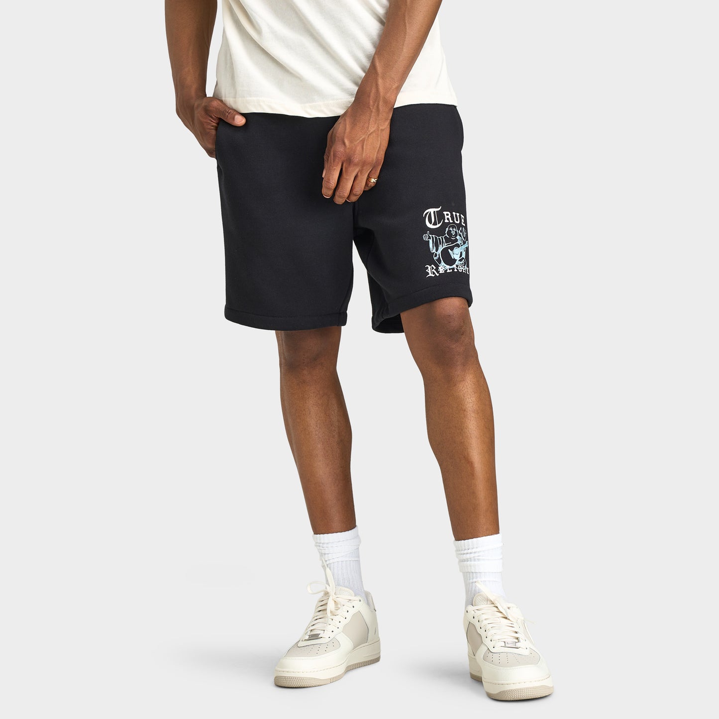 True Religion Short Polaire avec Logo Bouddha / Noir