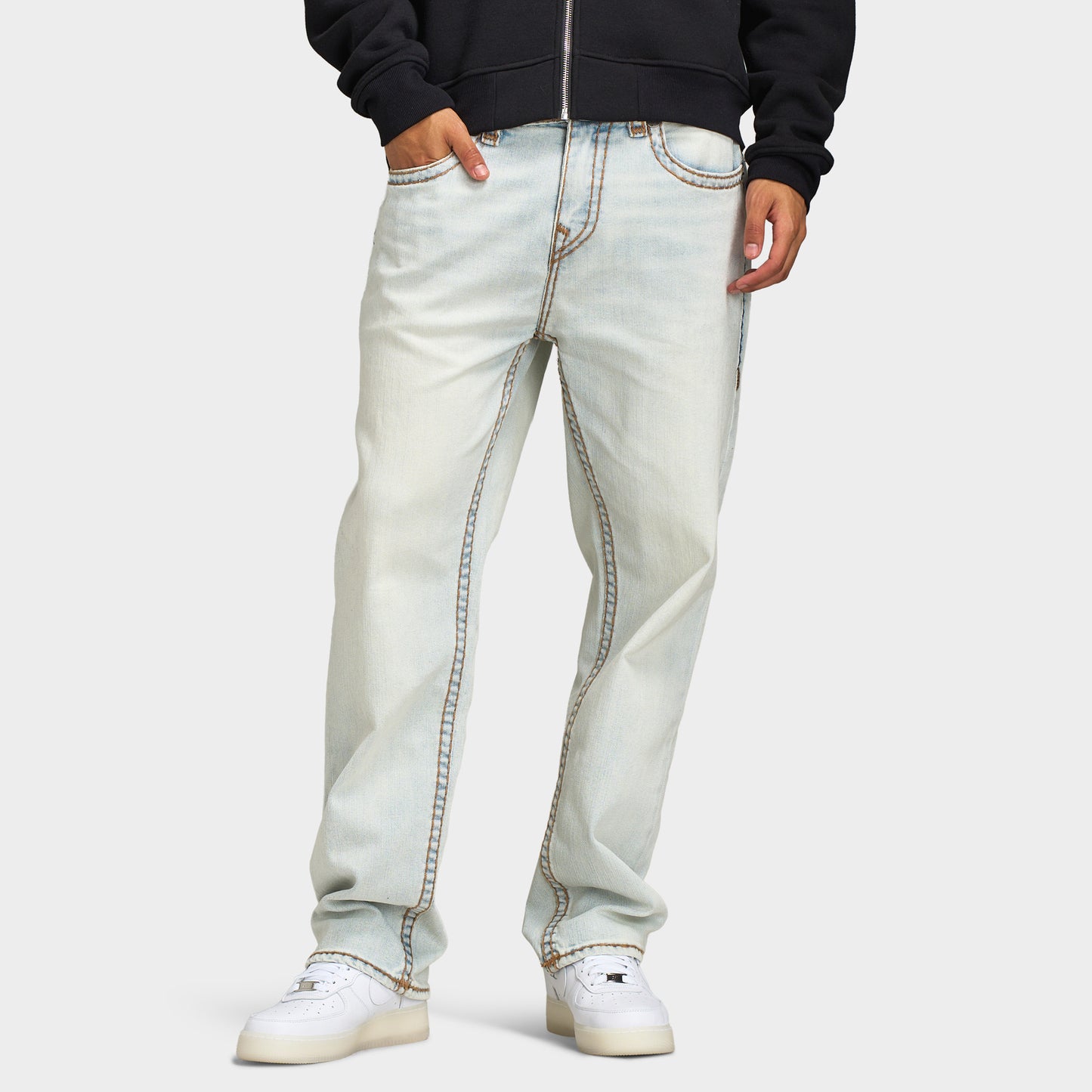 True Religion Jeans Bobby Super T Flap / Délavage clair Quiet Steel