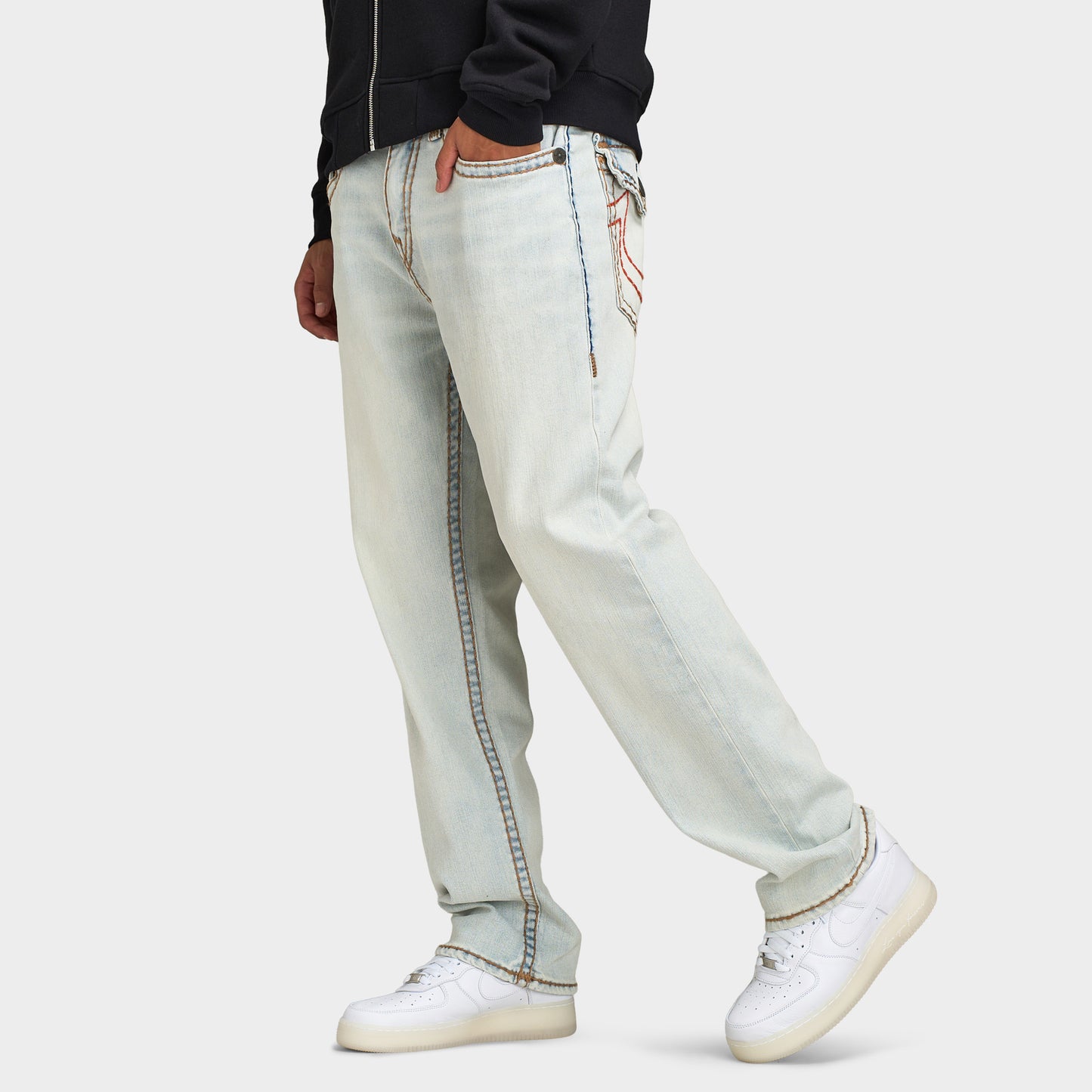 True Religion Jeans Bobby Super T Flap / Délavage clair Quiet Steel