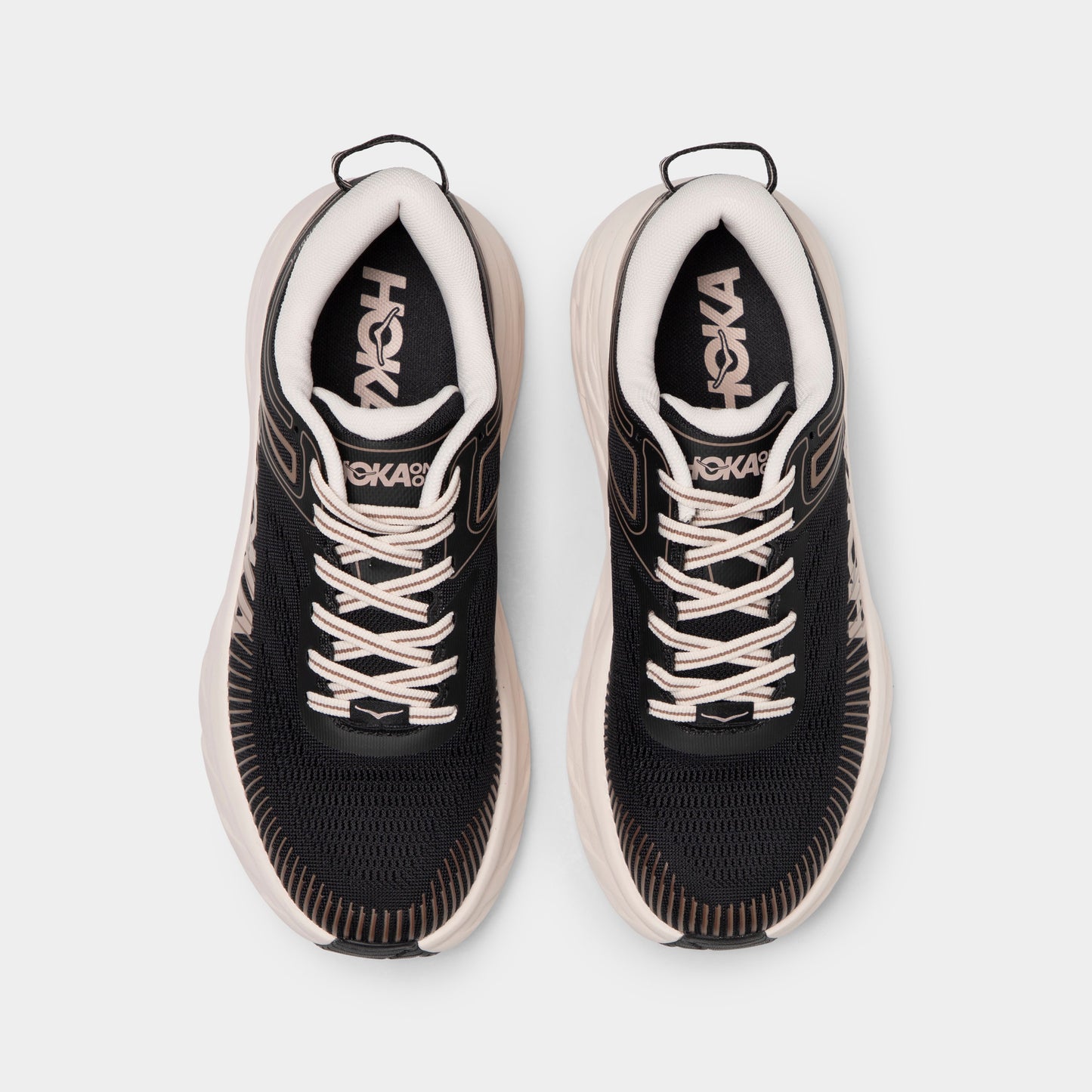 Hoka Women's Bondi 7 Black / Rose Cream