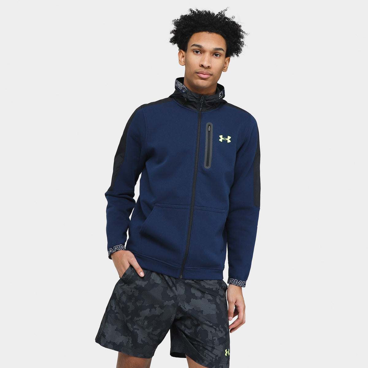 Under Armour JD TB Fleece Full Zip Hoodie Academy Lime Surge