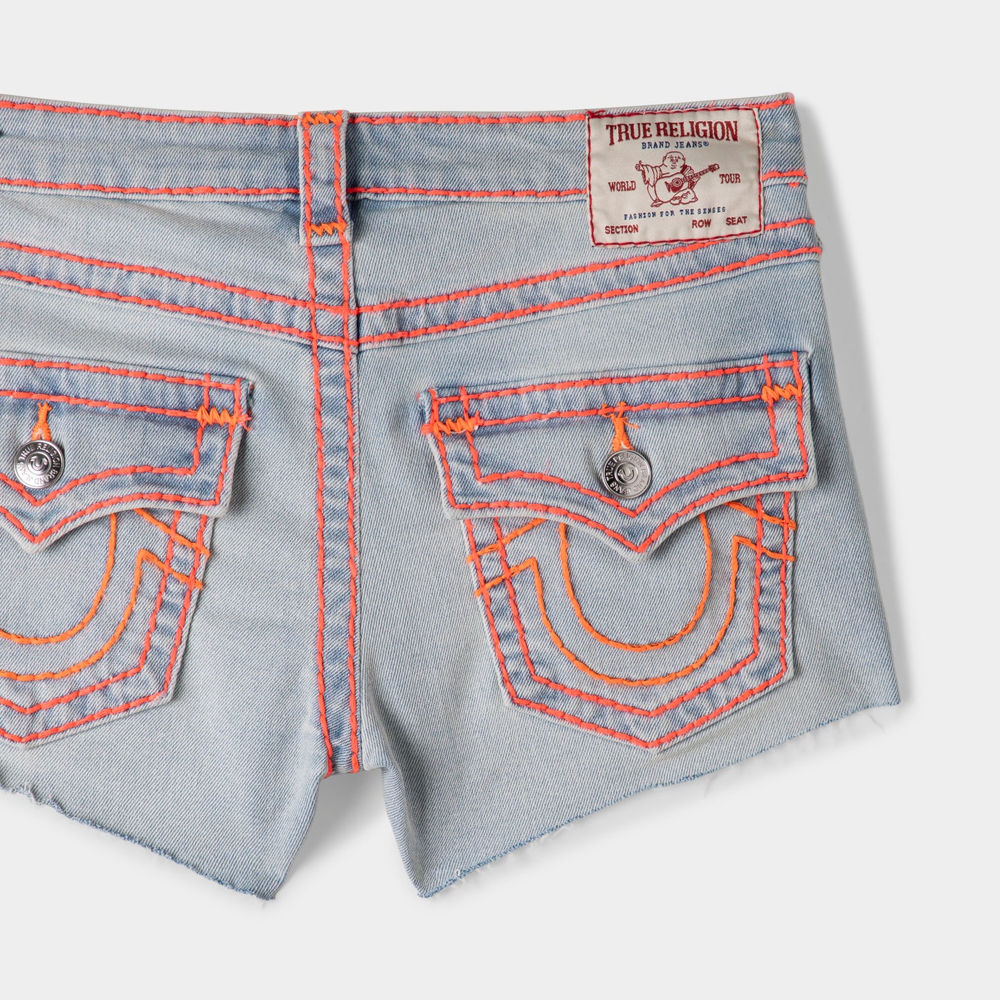 True Religion Joey LR Short Rabat Super T coupé / Bleu