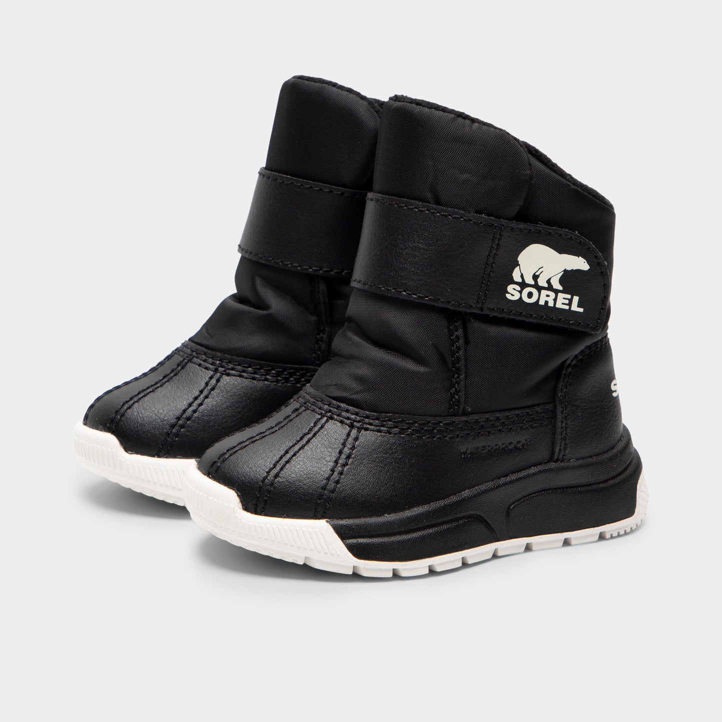 Sorel Toddlers' Whitney 3 Strap Mid Waterproof Boots Black / Sea Salt