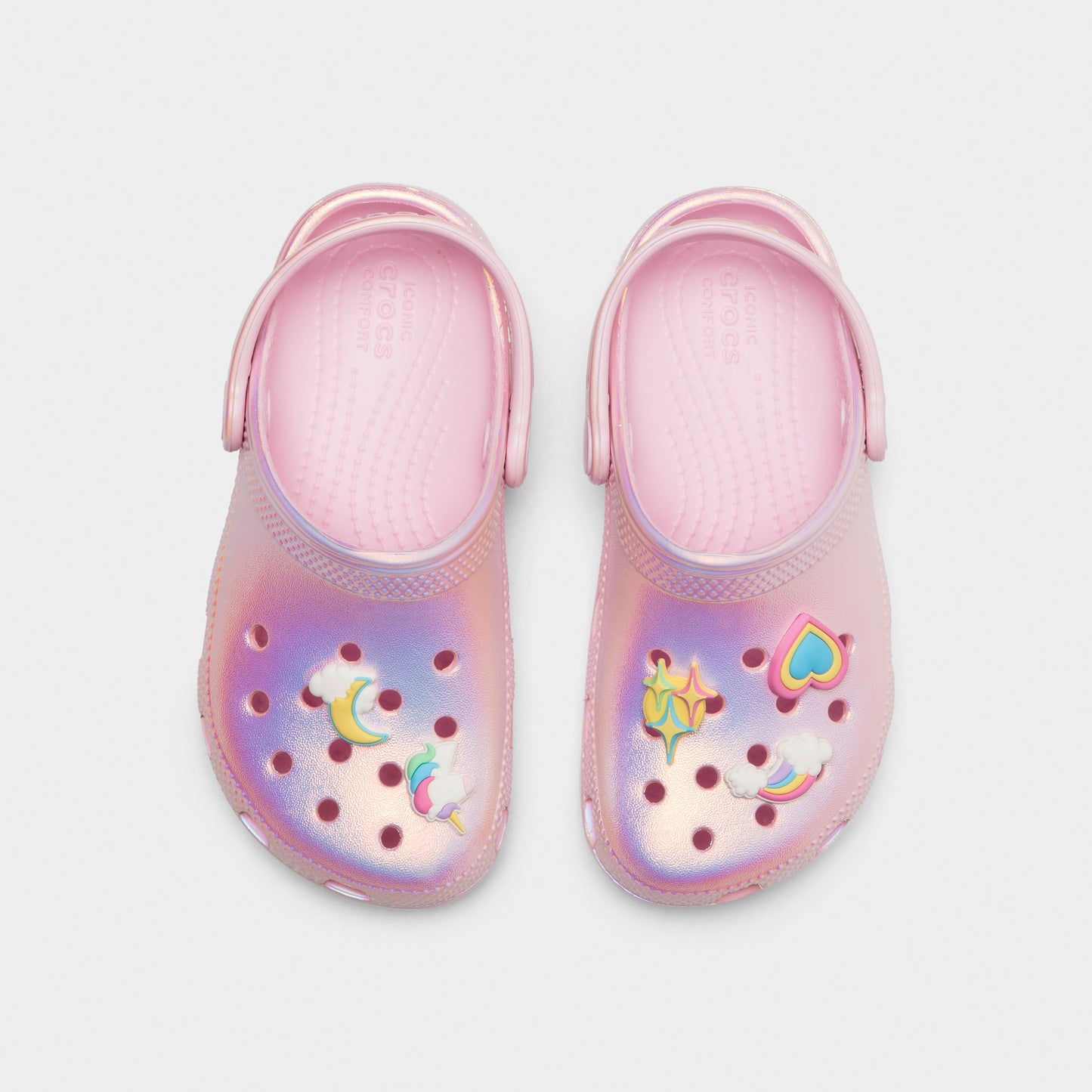 Crocs Children's Classic Unicorn Iridescent Shimmer Clog / Pink Milk