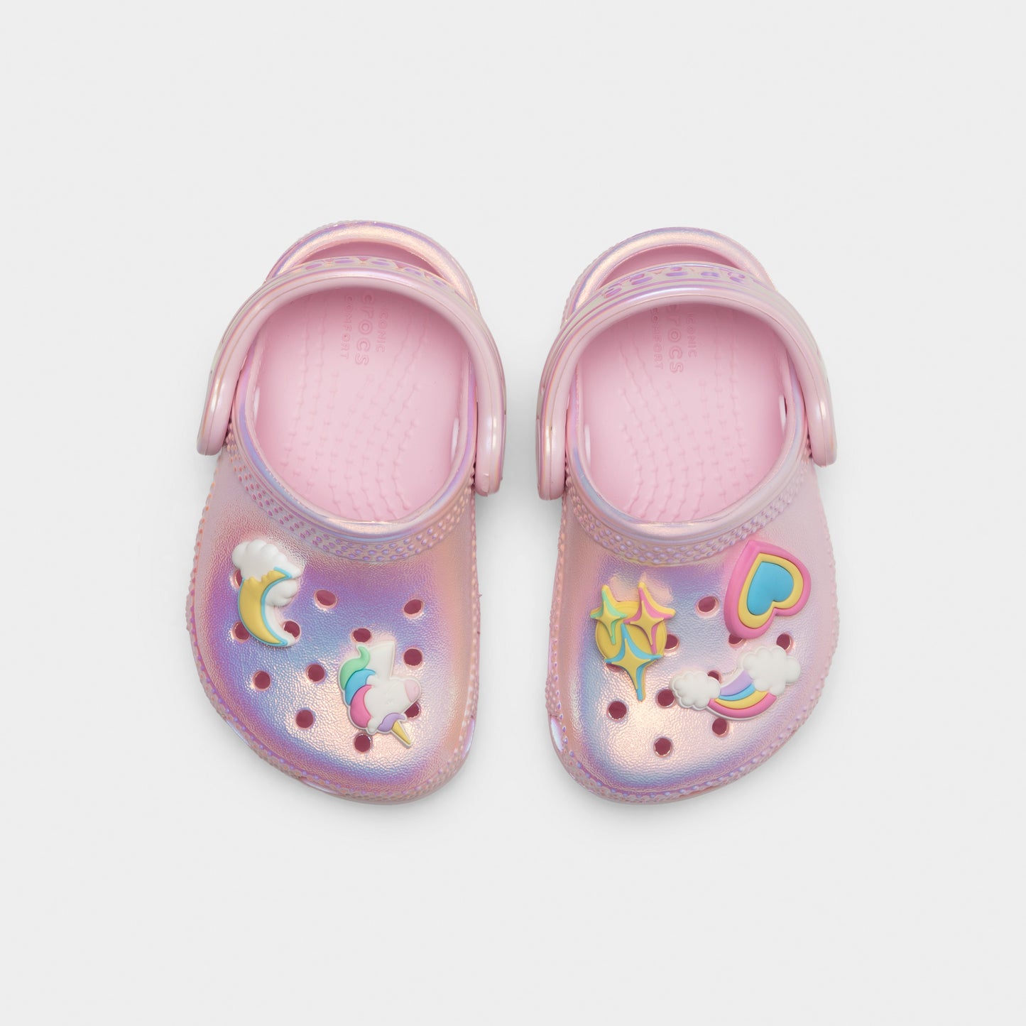 Sabots Crocs Classic Unicorn Iridescent Shimmer pour tout-petits / Rose lait