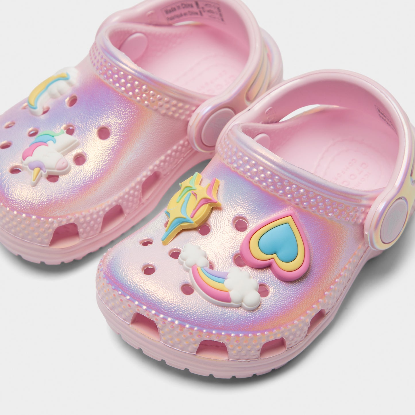Sabots Crocs Classic Unicorn Iridescent Shimmer pour tout-petits / Rose lait