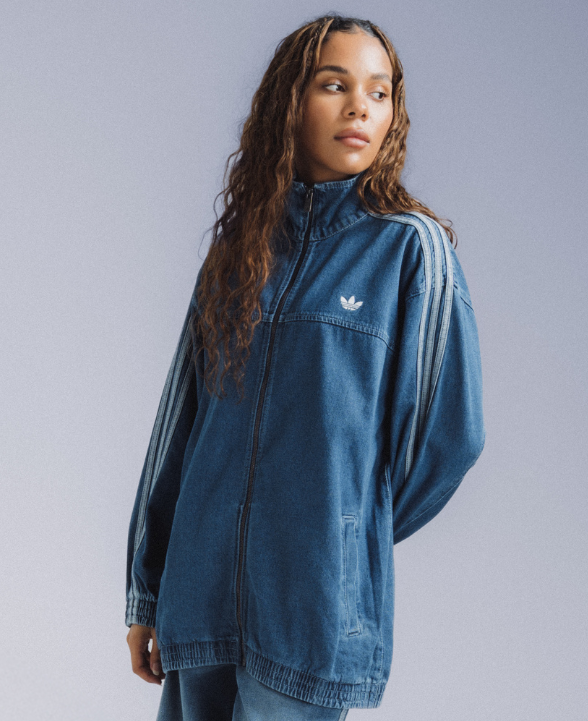 adidas Women's Adicolor Denim Adilenium Oversized Track Top "Indigo Denim". Shop Womens / adidas now at JD Sports.
