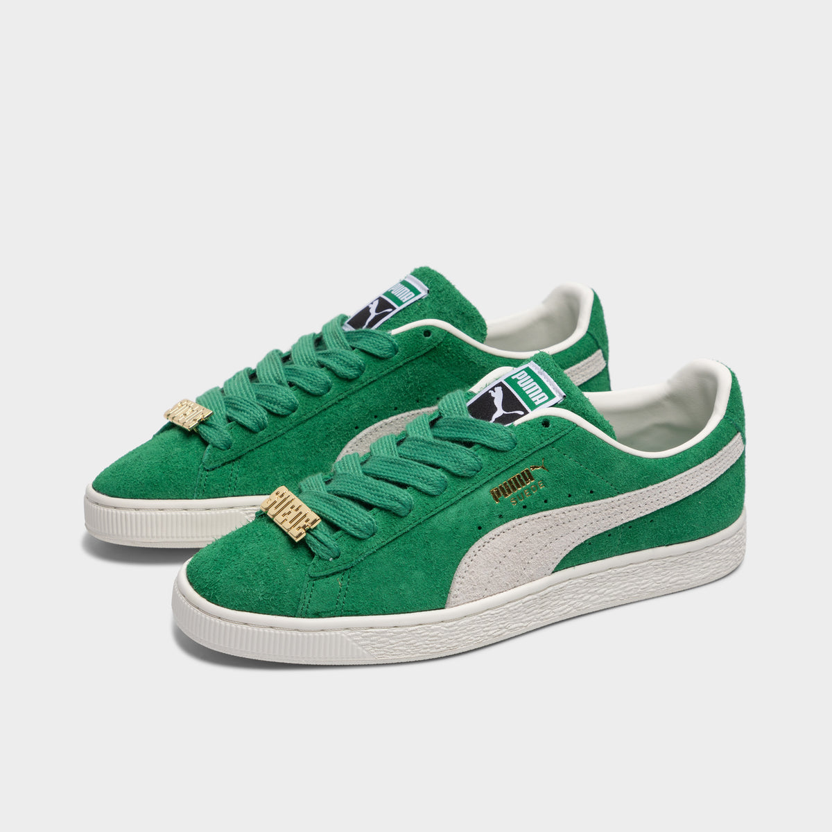 Puma Suede Fat Lace Archive Green Warm White JD Sports