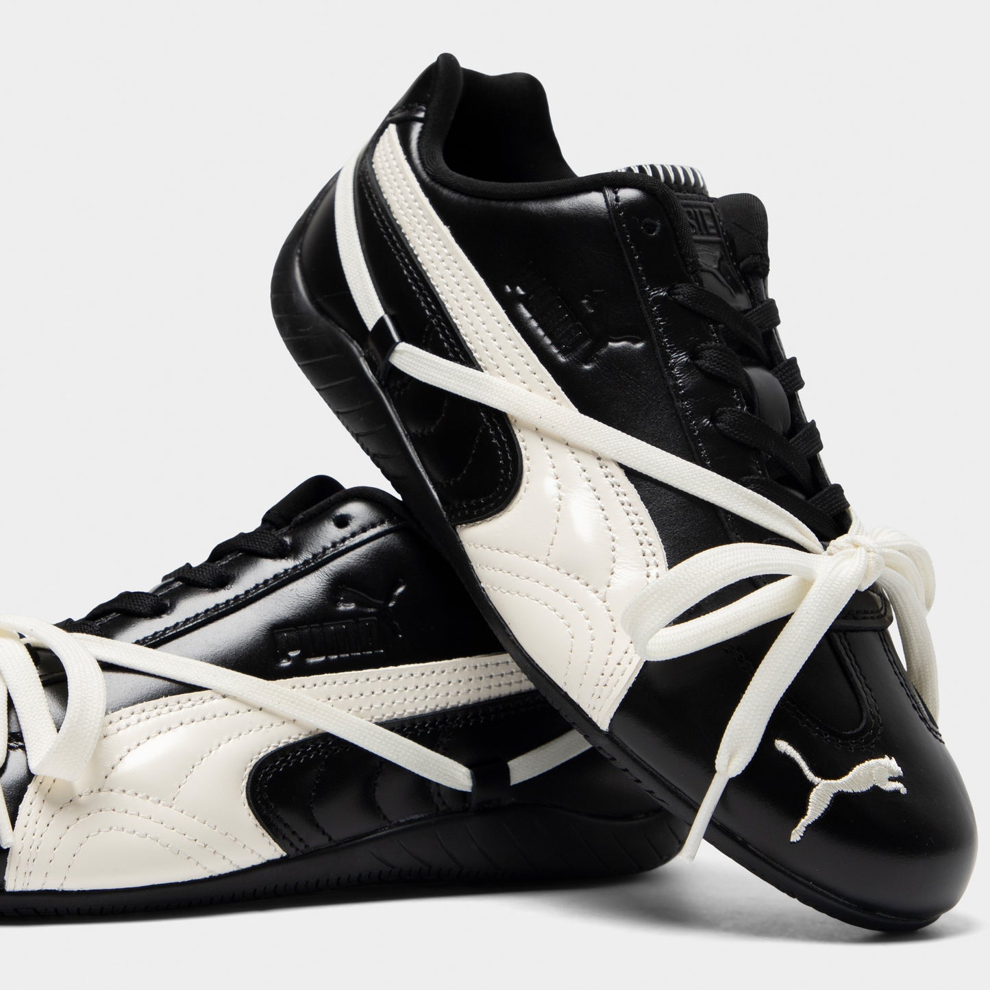 PUMA x Rosé Speedcat Cuir Noir / Blanc Chaud