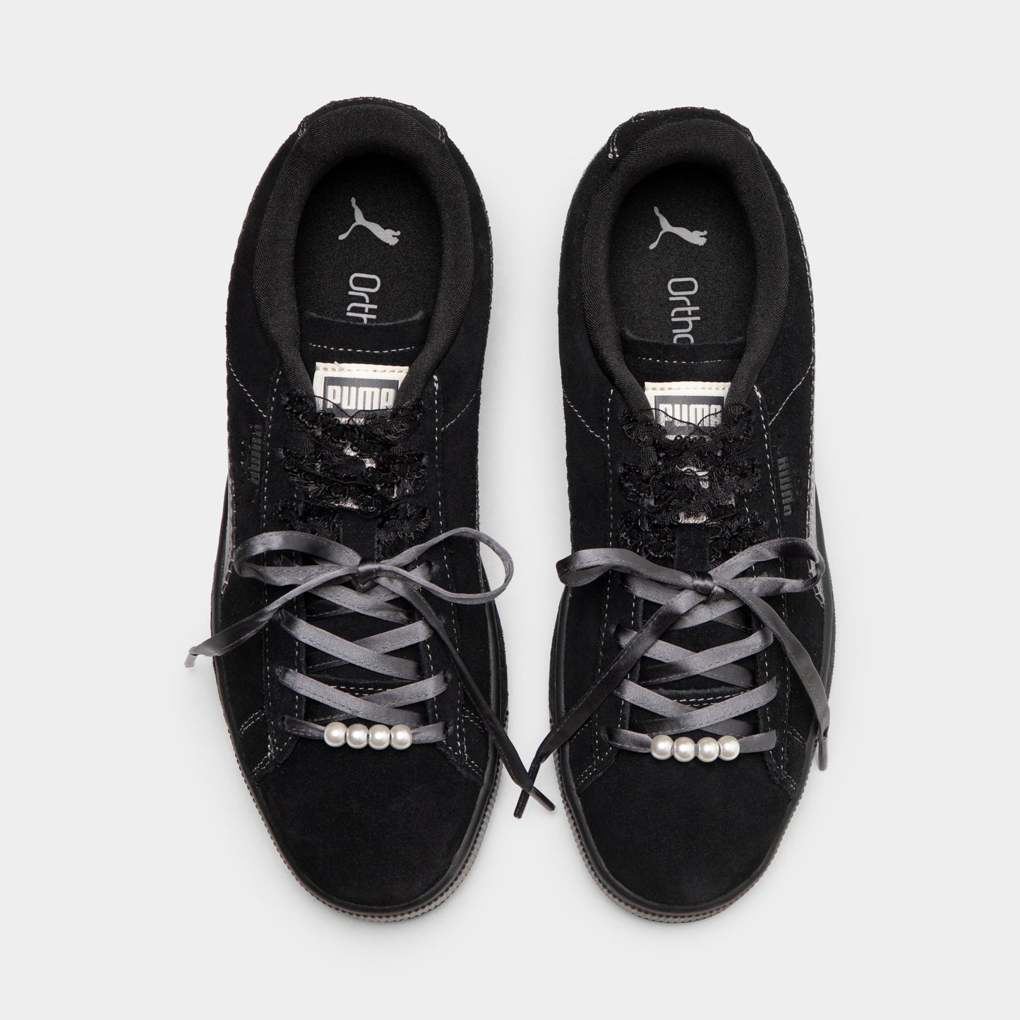 PUMA Women's Suede Bloom Black / Slate Sky