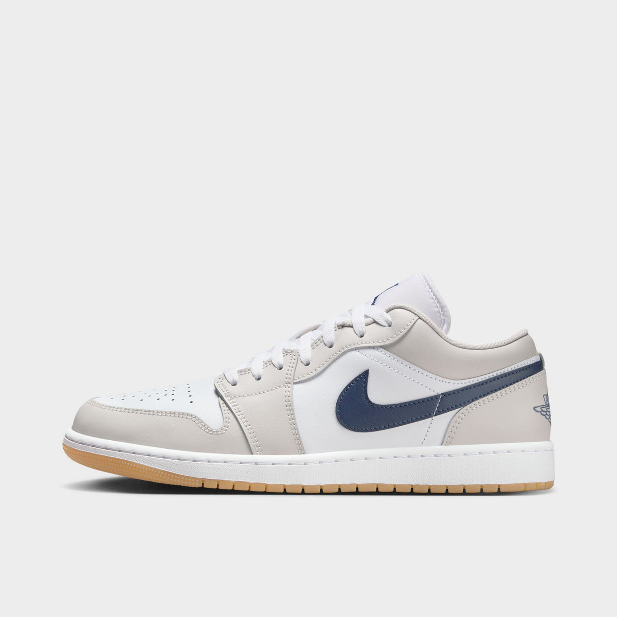 Nike Air Jordan 1 Low 灰色/白 10.5（W27.5cm） Jordan 1 Low White / Midnight Navy - Neutral Grey | JD Sports