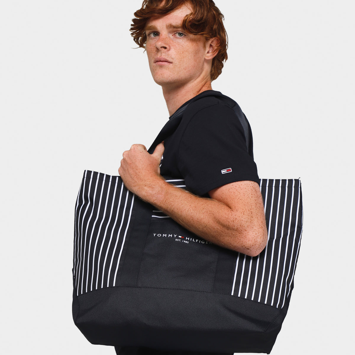 Tommy hilfiger deals striped tote bag