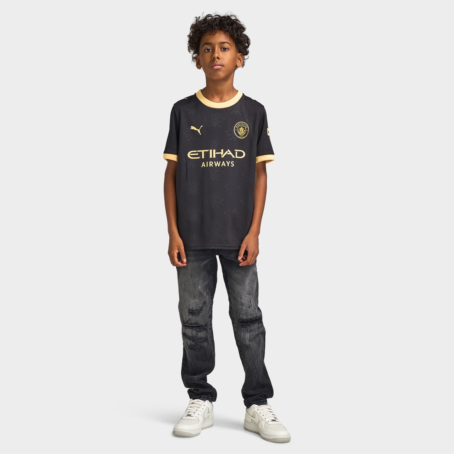 PUMA Juniors' Manchester City Jersey / Black