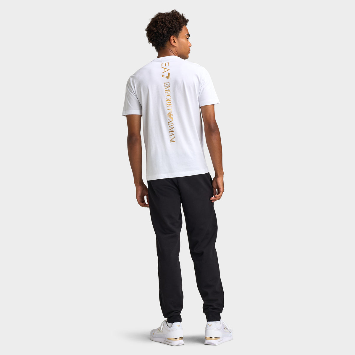 EA7 T-shirt Blanc / Or