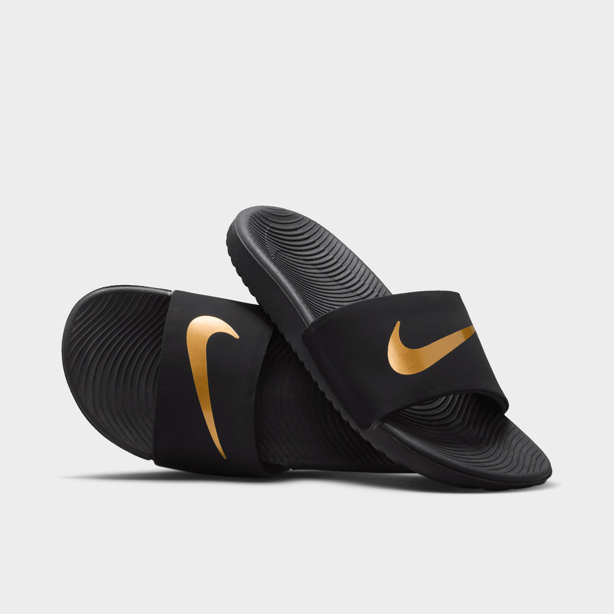 Nike Kawa Slide GS Black Metallic Gold JD Sports