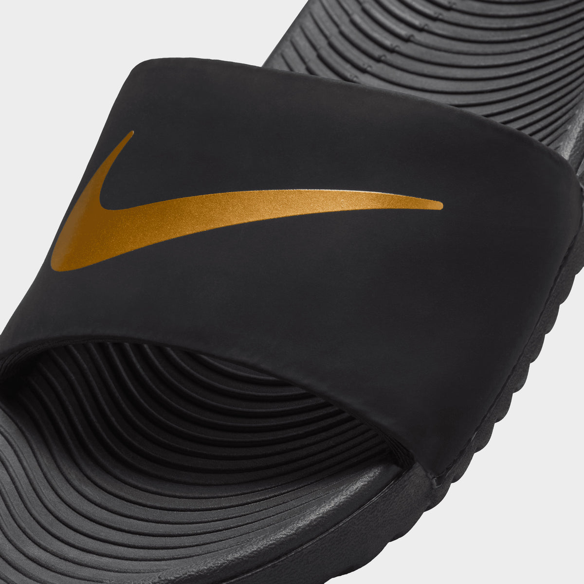 Nike black gold slides online