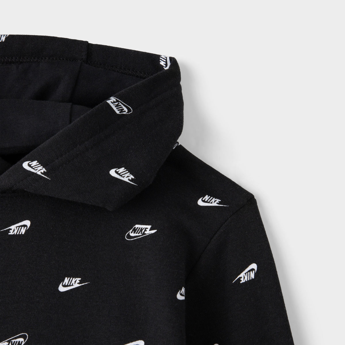 Nike club black swoosh clearance logo hoodie
