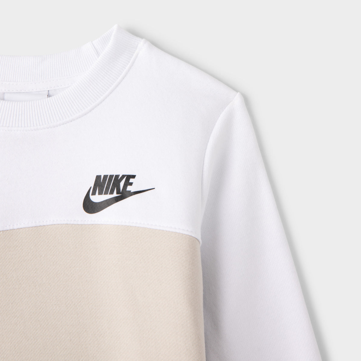 Nike Child Boys Colourblock Woven Crewneck Set Stone White JD