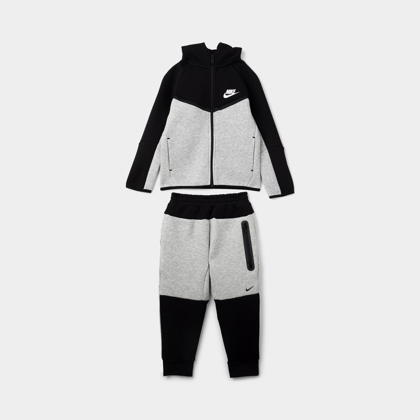 Nike Sportswear Children's Tech Fleece Full Zip Set Grey Heather / Black - White