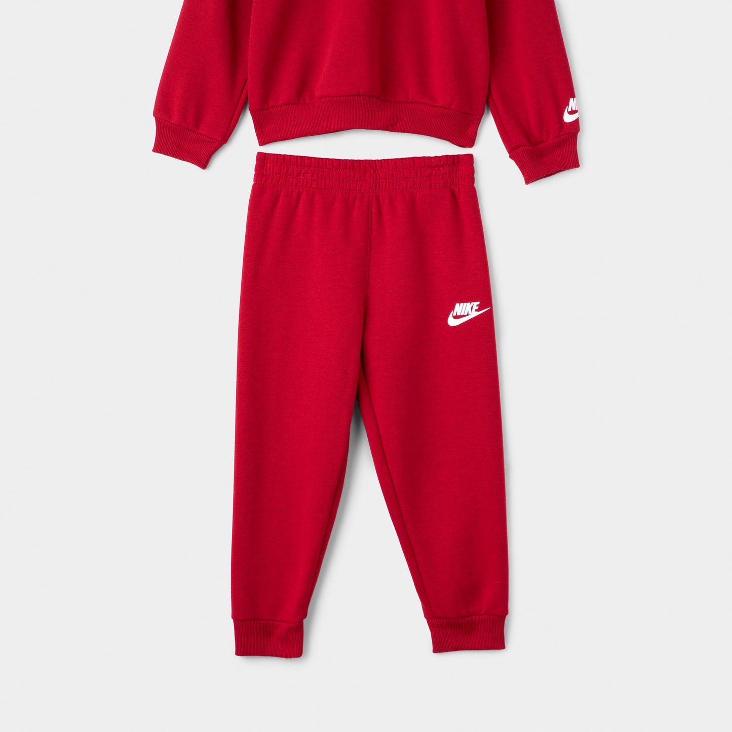 Nike Children's Fleece Crew Jogger Set / Gym Red