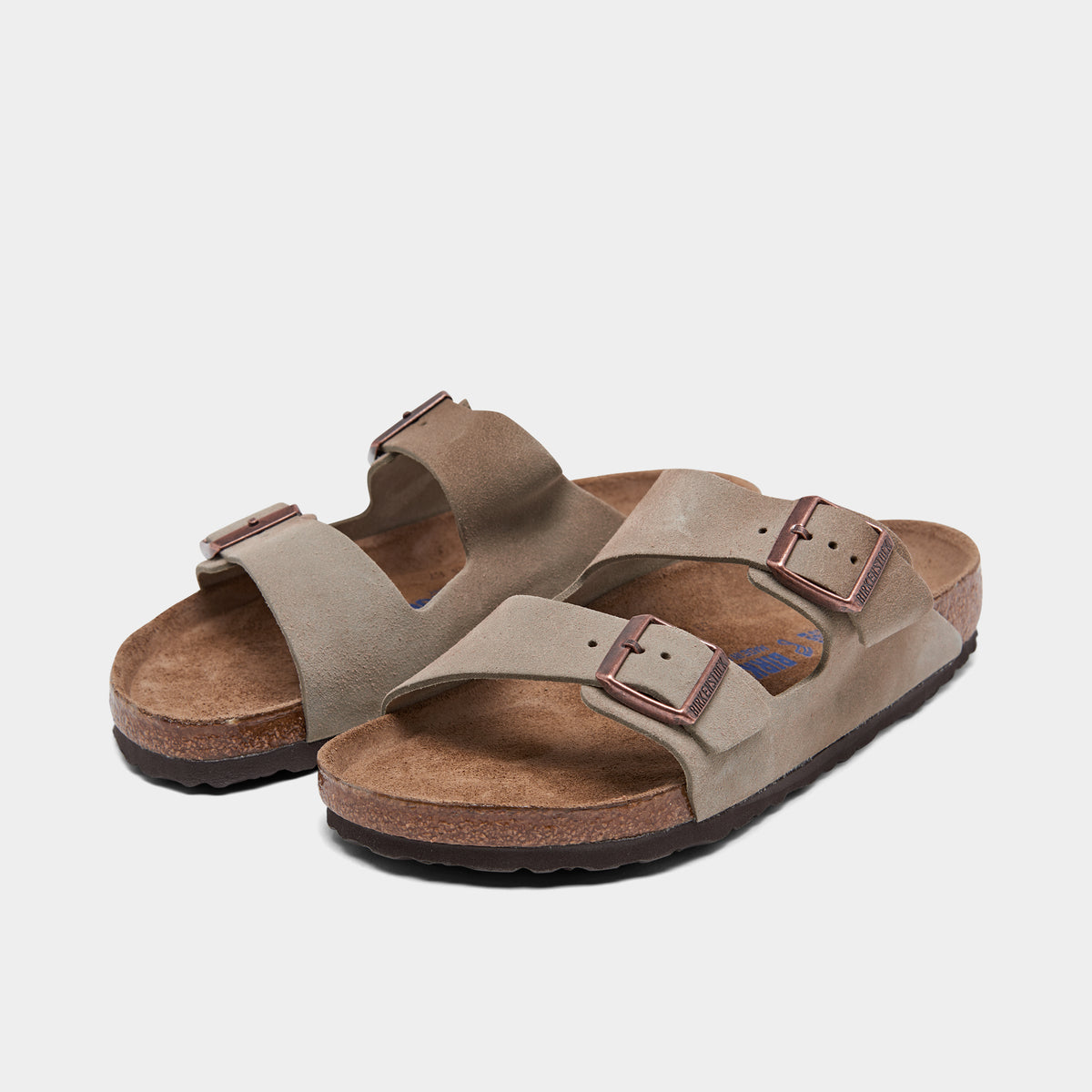 Taupe Beige Suede Leather Arizona Sandals – Baltzar