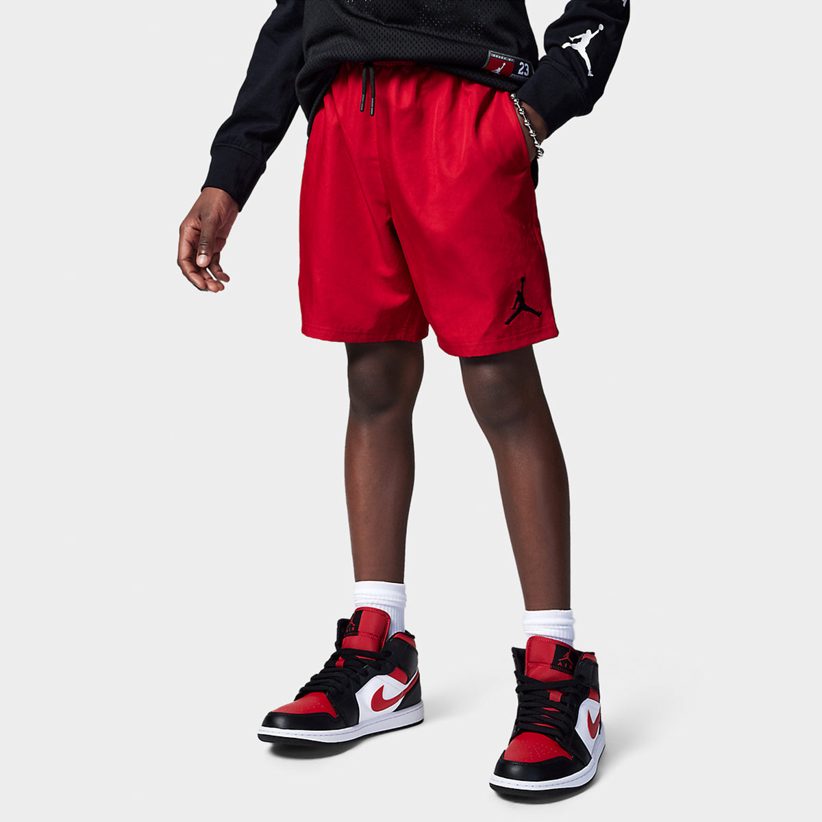 Jordan Junior Boys Jumpman Woven Play Shorts Gym Red JD Sports