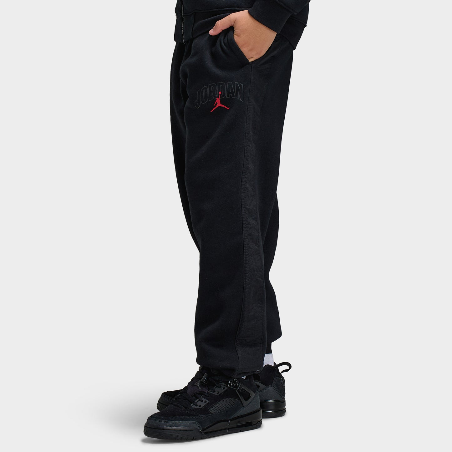 Jordan Juniors Ensemble polaire ripstop à fermeture éclair intégrale / Noir