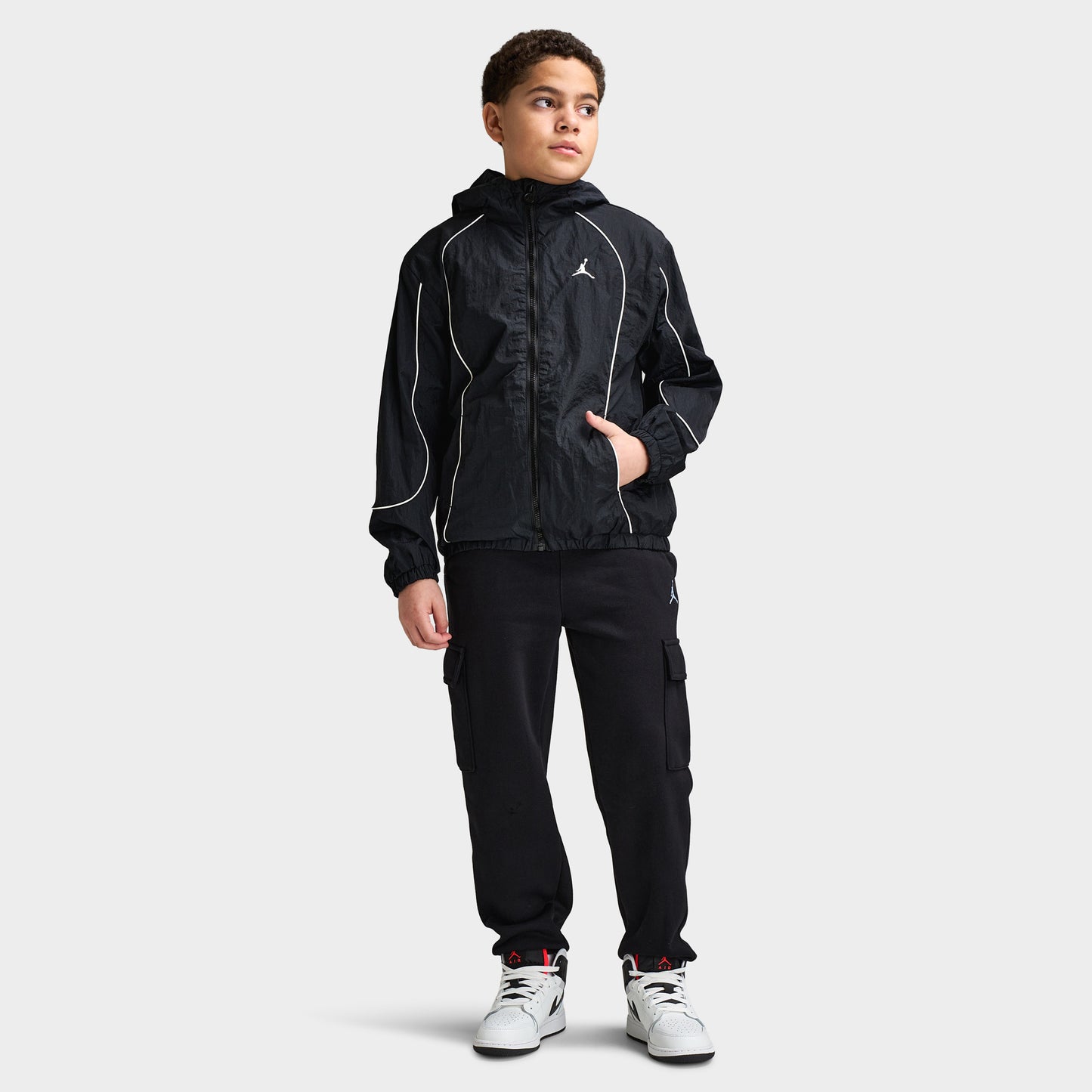 Jordan Juniors' Color Block Wind Jacket / Black