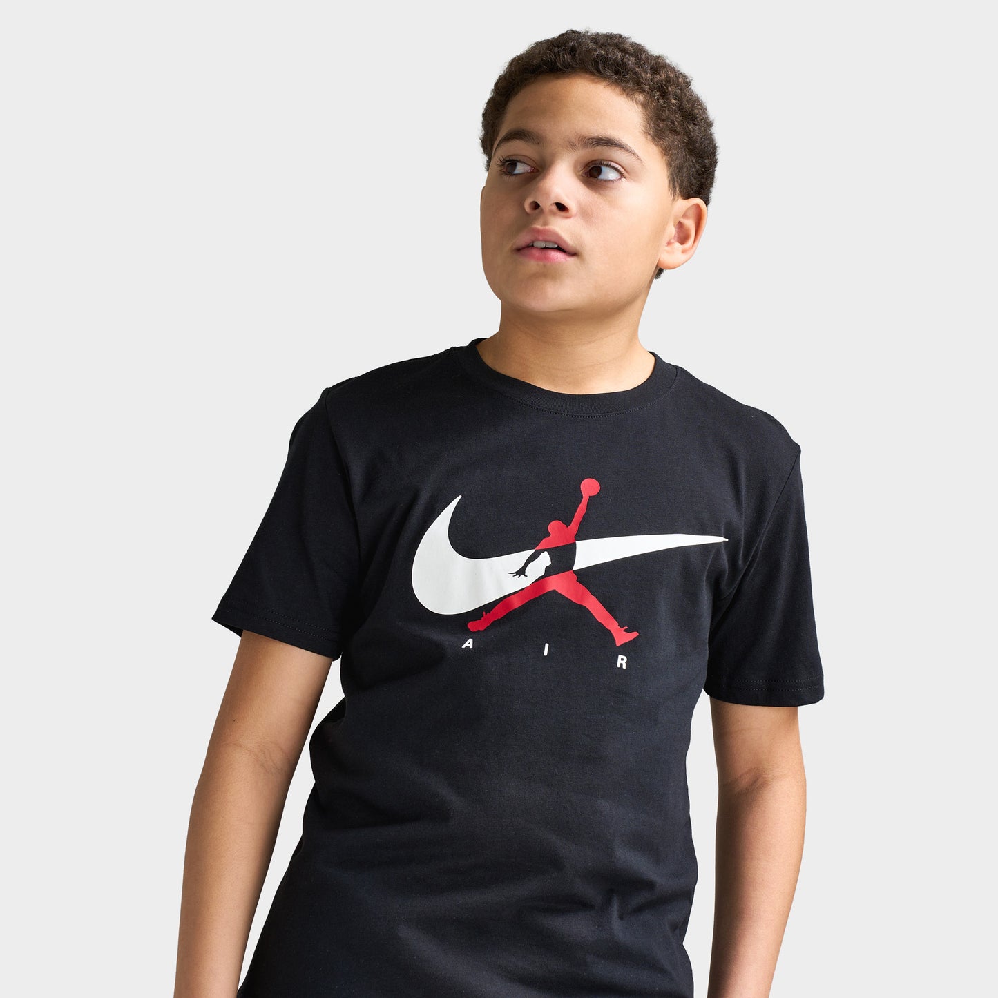 Jordan Juniors' Jumpman Swoosh Intersection T-Shirt / Black