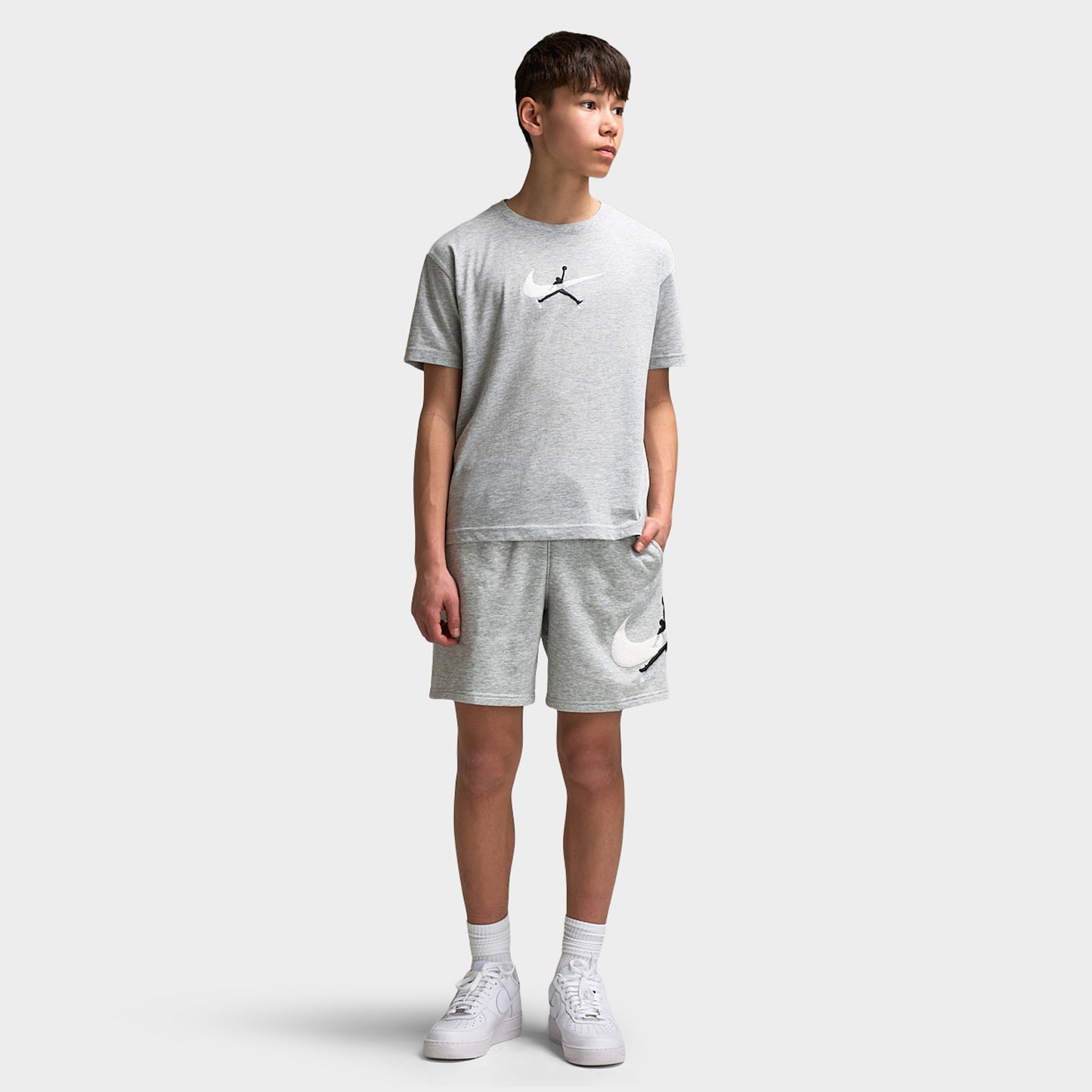 Jordan Juniors' Brand Arch Fleece Shorts / Light Grey Heather