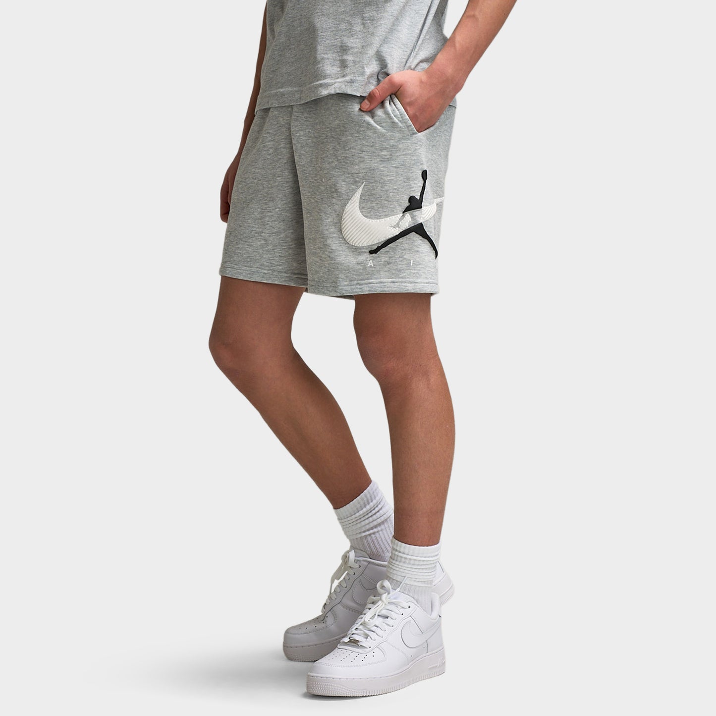 Jordan Juniors' Brand Arch Fleece Shorts / Light Grey Heather