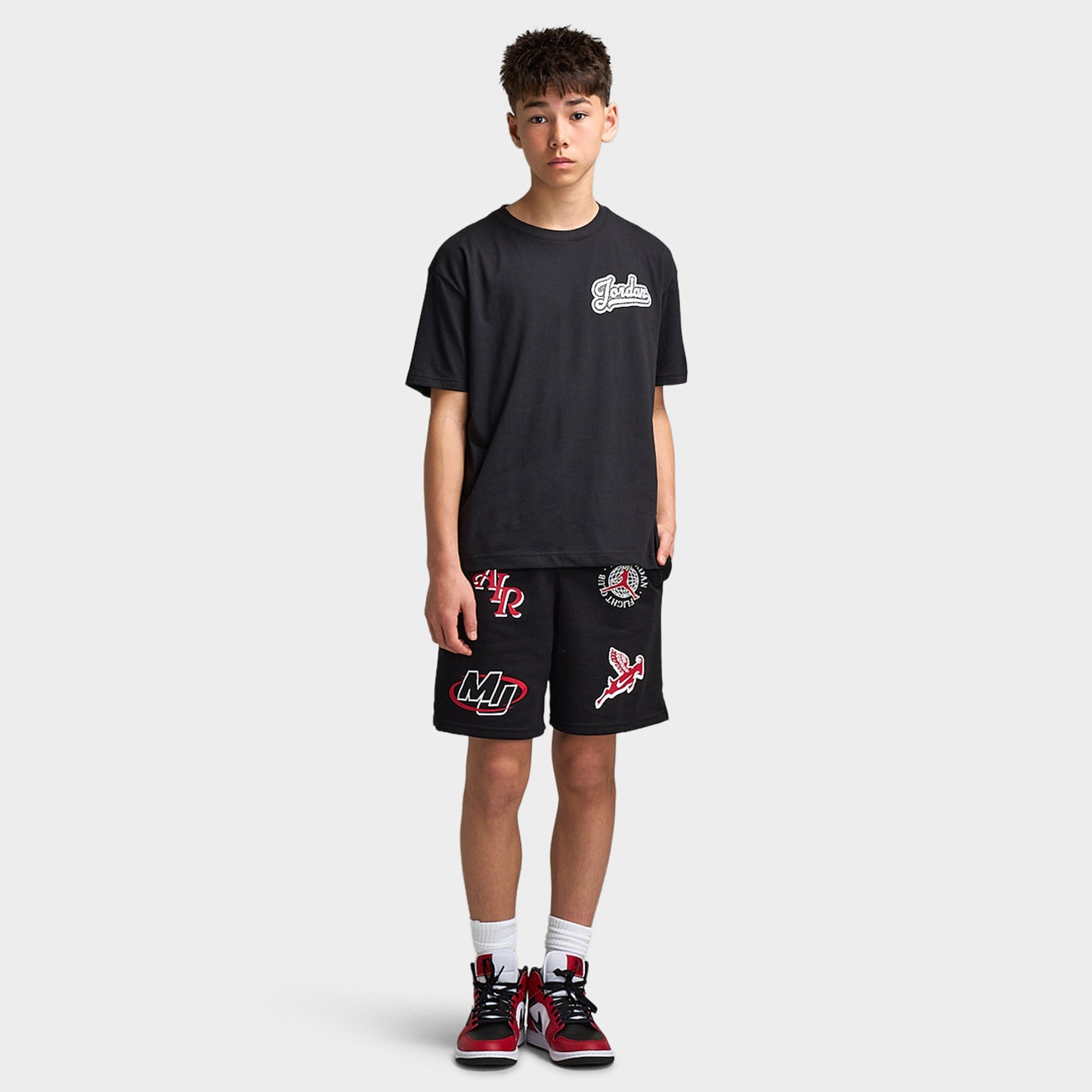 Jordan Juniors T-shirt avec pack d'autocollants / Noir
