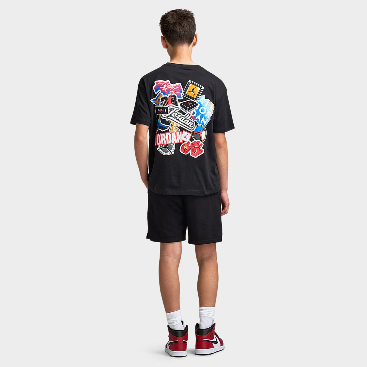 Jordan Juniors T-shirt avec pack d'autocollants / Noir