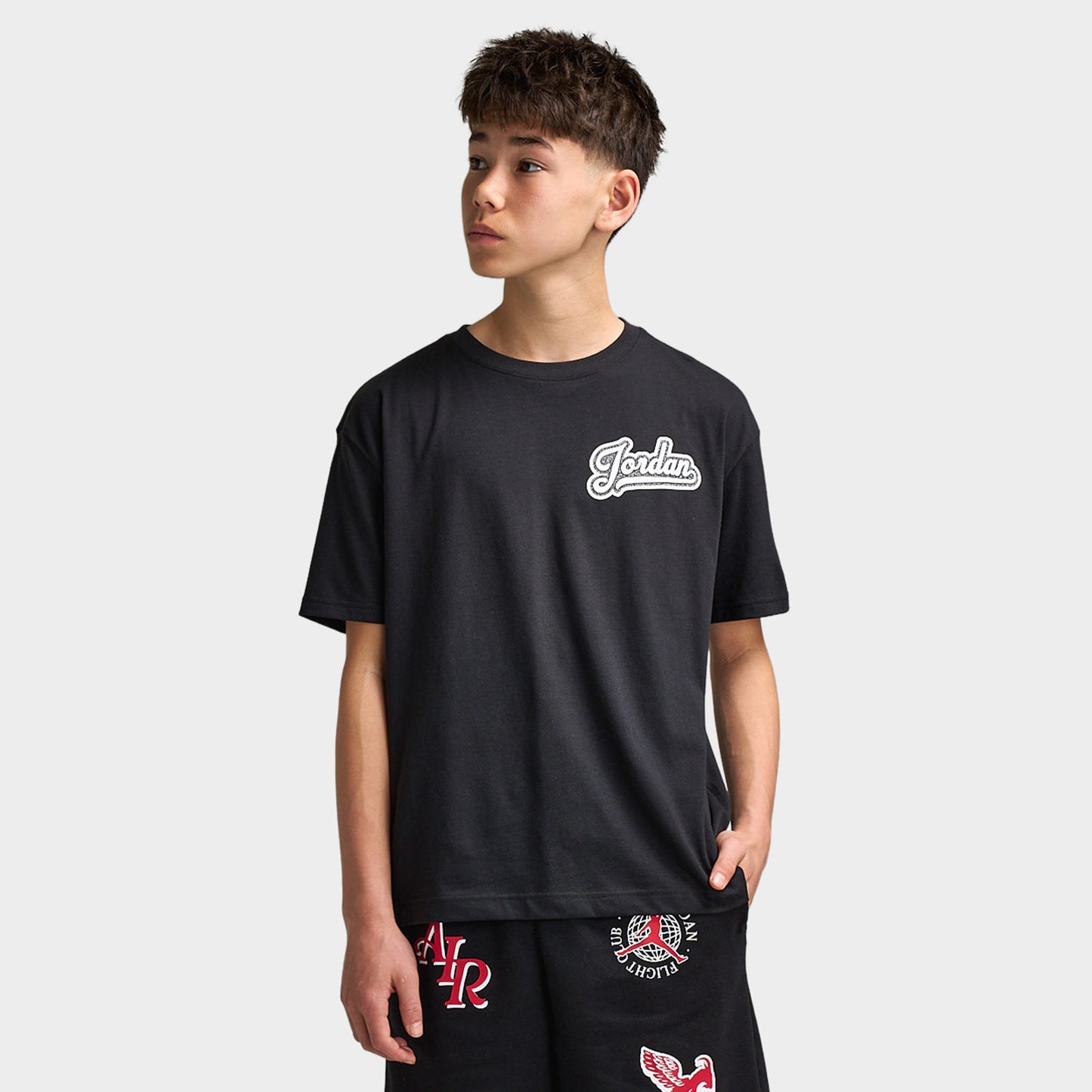 Jordan Juniors T-shirt avec pack d'autocollants / Noir