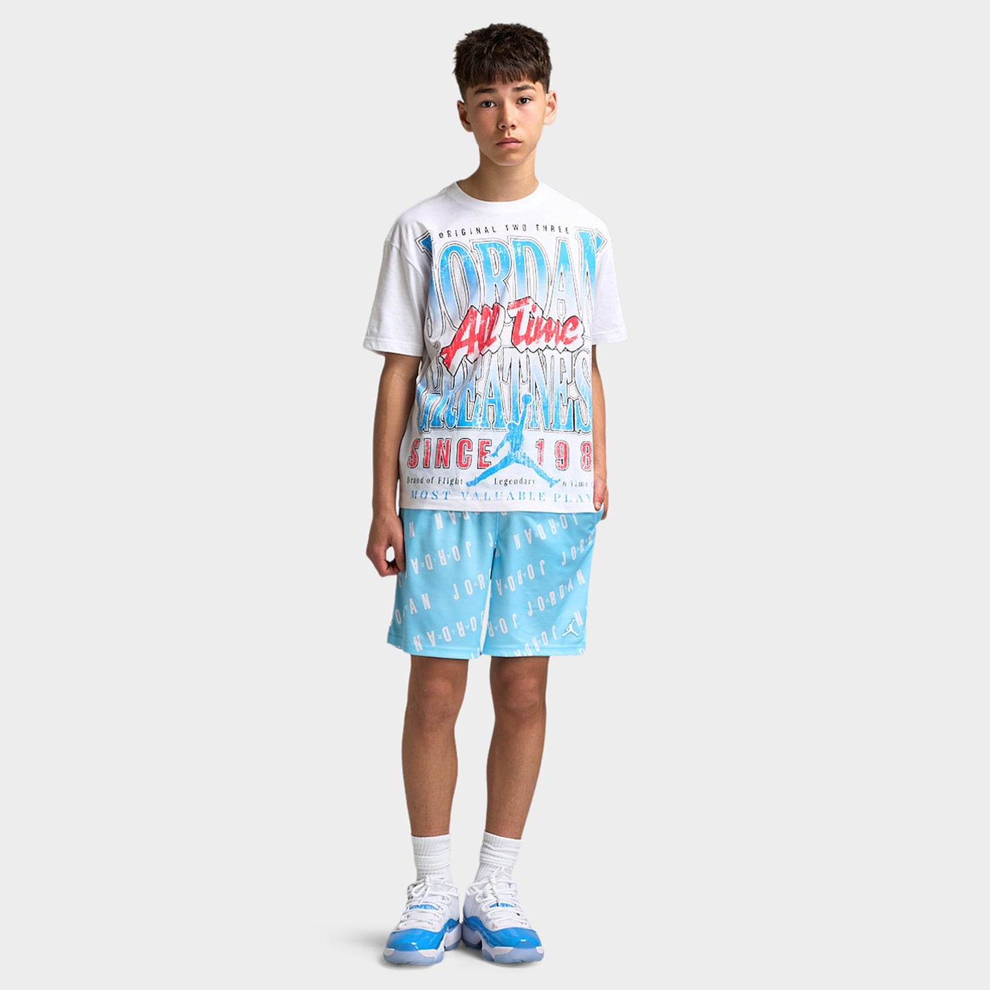Jordan Juniors' AOP Logo Mesh Shorts / Blue Chill